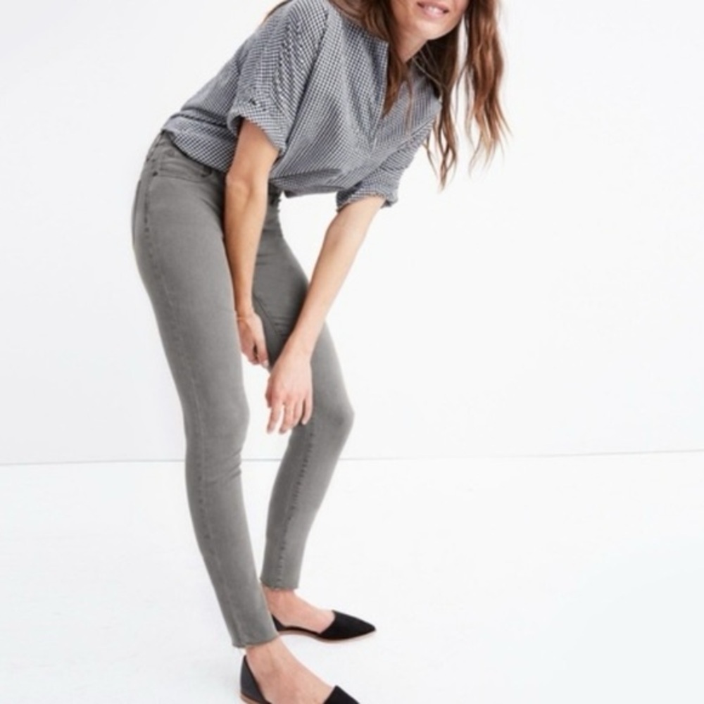 Madewell 9" High-Rise Skinny Jeans: Raw-Hem Garment-Dyed Edition- Size 27